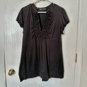 Ruffle V-neck top